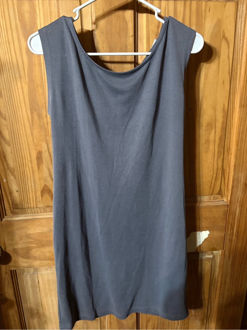 Kenar Sleeveless Slate Gray Shift Dress